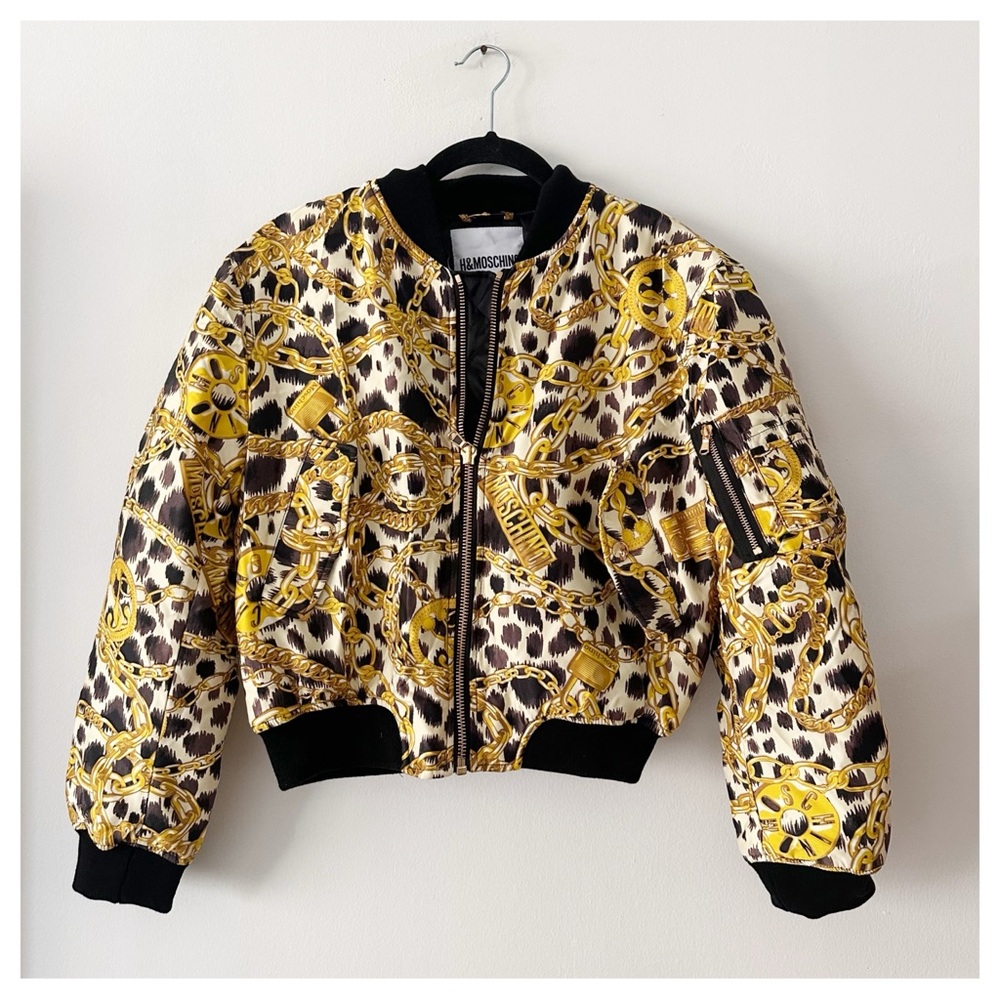 MOSCHINO H&M Gold Chains Bomber‎ Jacket Iconic SIZE S